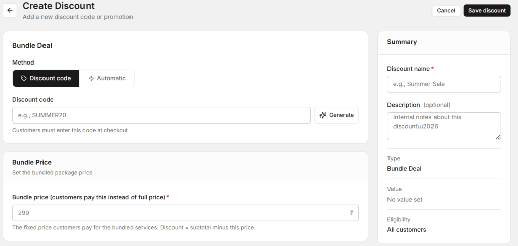create discount for car services .