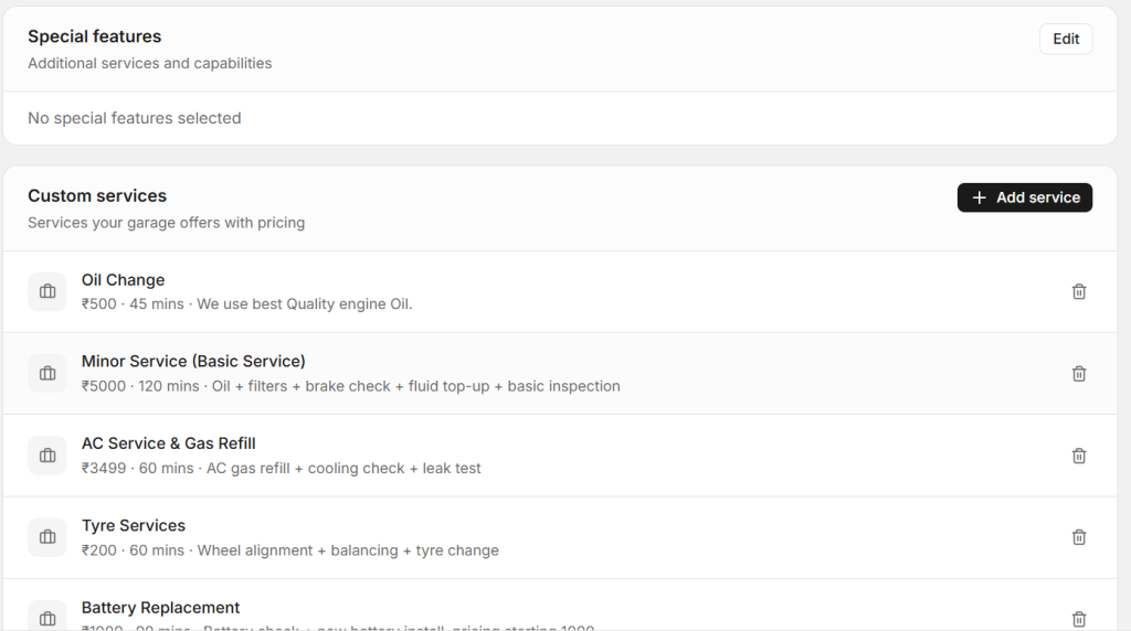 You can customize your services according to need 