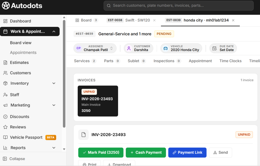 for example i want to send invoice to customer