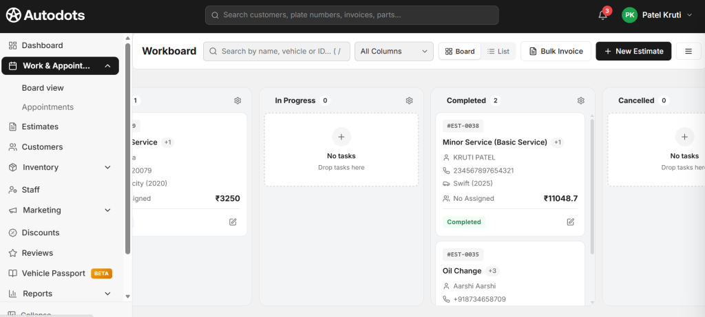Loook how to manage your job card