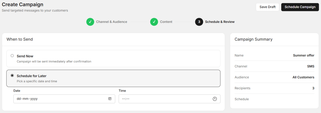 Select options Where do you want to send this campaign?