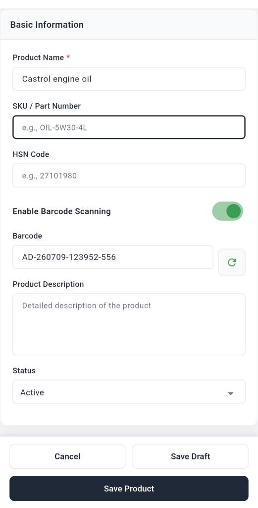 inventory manage with HSN code
